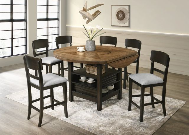 Crown Mark Oakly Dark Brown/Gray Counter Height Chair-1
