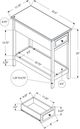 Monarch Specialties Inc. Walnut 2-Tier Narrow Accent Table-1
