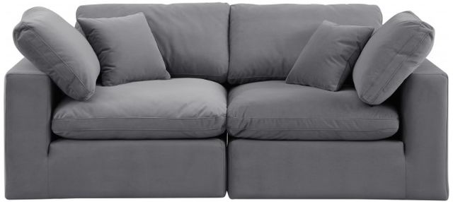 Meridian Furniture Comfy 2-Piece Gray Velvet Sofa -1