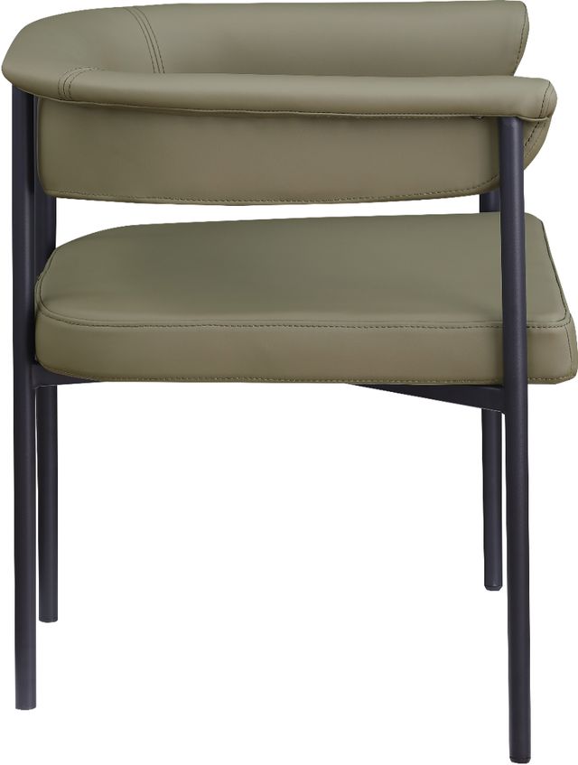 Meridian Furniture Malin Olive Vegan Leather Dining Arm Chair-2