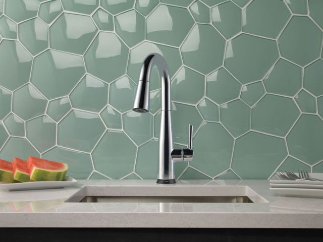 Delta Essa® Chrome Single Handle Pull-Down Bar/Prep Faucet with Touch2O® Technology-1