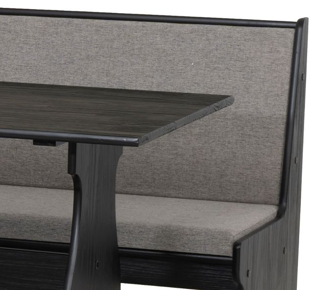 Linon Sierra 3-Piece Black/Gray Upholstered Nook Dining Set-2