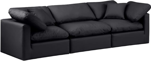 Meridian Furniture Indulge 3-Piece Black 105" Sofa-0