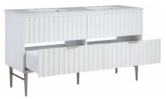 Meridian Furniture Modernist Chrome/White 60" Bathroom Vanity-1