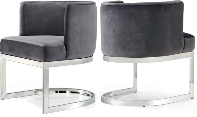 Meridian Furniture Gianna Gray/Chrome Velvet Dining Chair-1
