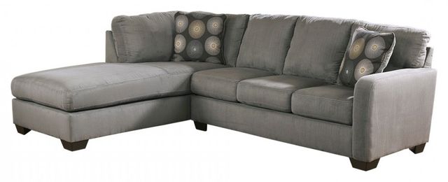 Signature Design by Ashley® Zella 2-Piece Charcoal Left-Arm Facing Sofa Sectional and Chaise-0