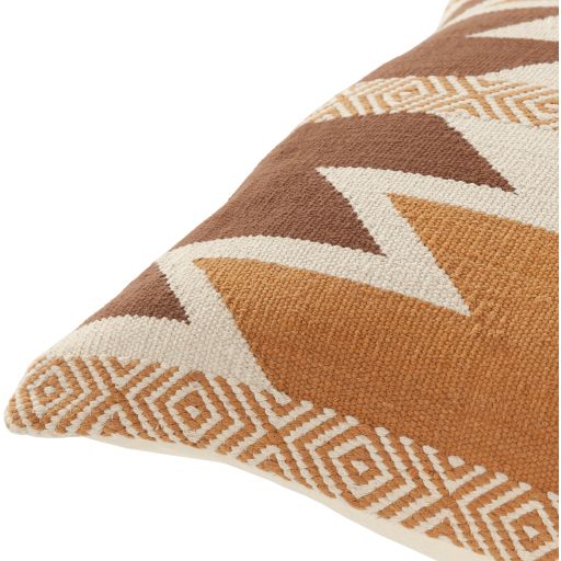 Surya Nobility Dark Brown 22"x22" Toss Pillow with Polyester Insert-1