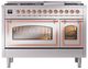 Ilve® Nostalgie II Noblesse 48'' Stainless Steel Pro Style Dual Fuel Range with Copper Trim-1
