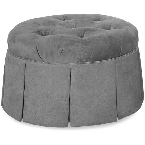 Parker Southern Erica Aristocrat Pewter Ottoman-0