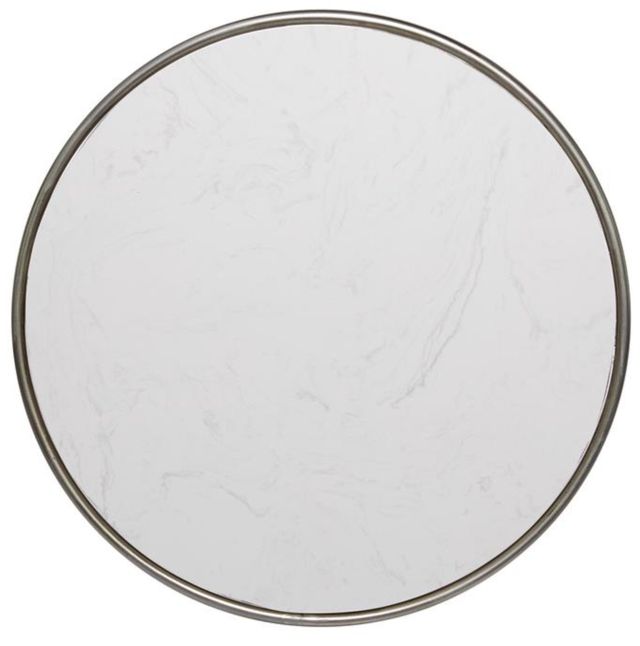 Deco Marche White End Table with Silver Base-1