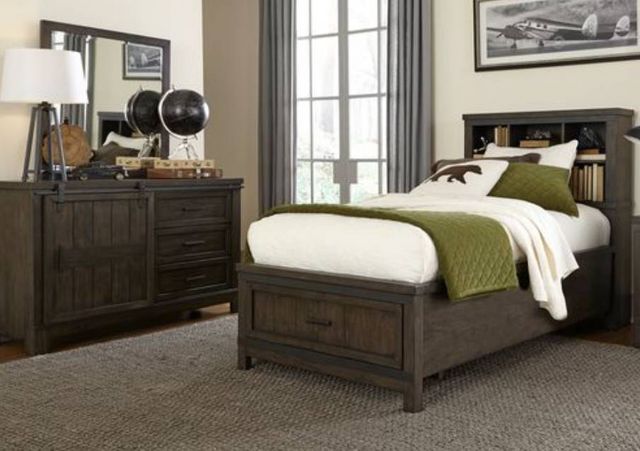 Liberty Furniture Thornwood Hills 3-Piece Rock Beaten Gray Full Bedroom Set-0