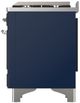 Ilve® Majestic III 60" Midnight Blue Pro Style Dual Fuel Natural Gas Range with French Top and Chrome Trim-4