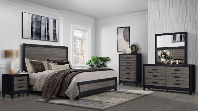 Global Furniture USA Lisbon 5-Piece Black/Dark Gray King Bedroom Set-1