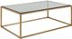 Uttermost® Bravura Glass Top Coffee Table with Brushed Gold Frame-0