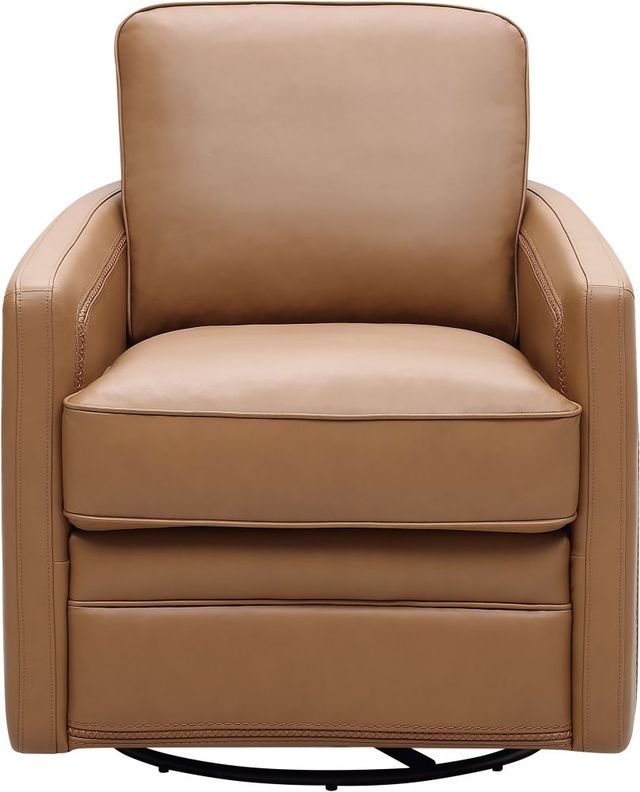 Leather Italia™ Georgetowne Turner Carmel Saddle Swivel Glider Chair-0