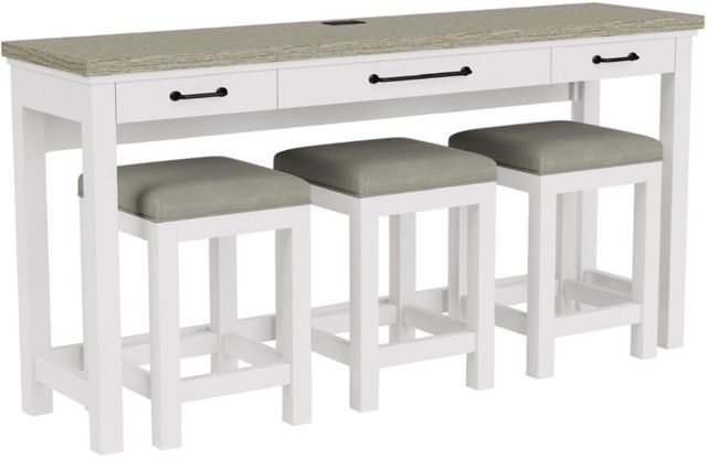 Riverside Furniture Cora 4-Piece Cloud/Fog Truffle Workstation Set-0