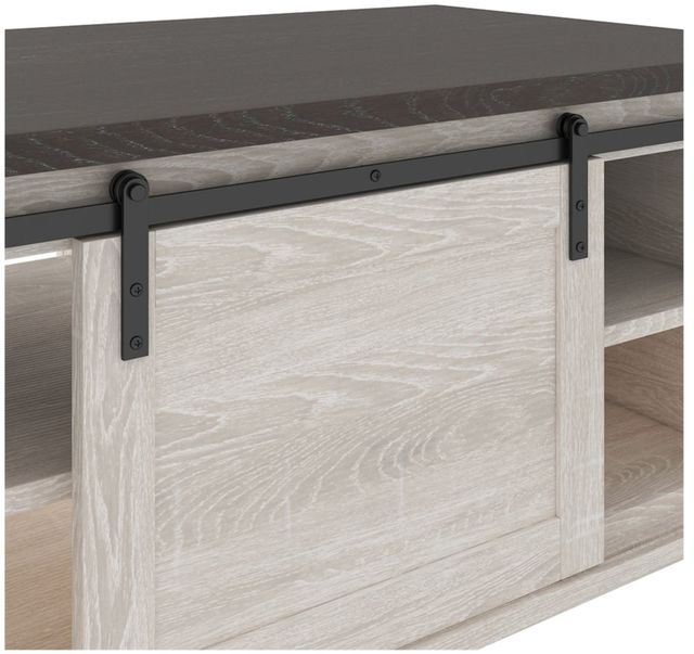 Signature Design by Ashley® Dorrinson Gray Barn Door Coffee Table with Antique White Base-3