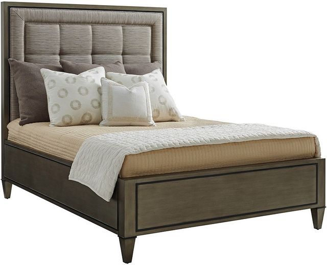 Lexington Home Ariana St. Tropez Gray Platinum Queen Upholstered Panel Bed-0