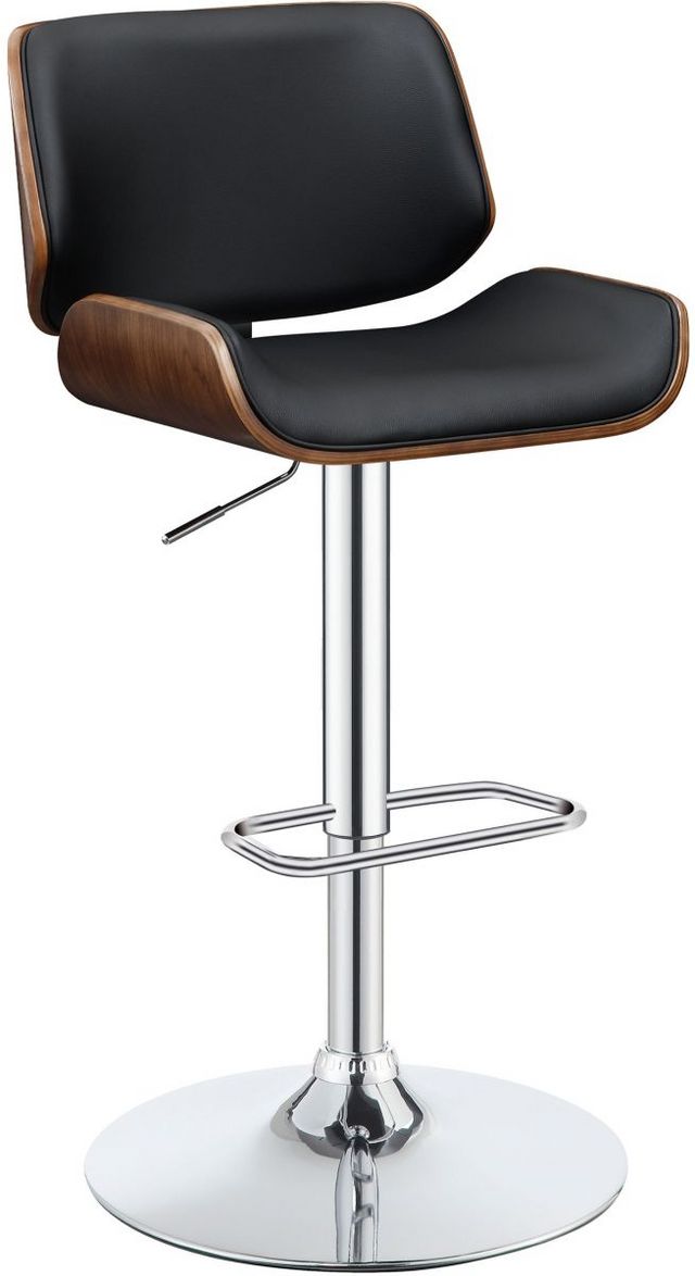 Coaster® Folsom Black/Chrome Upholstered Adjustable Stool