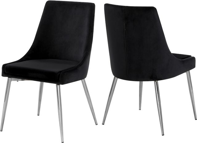 Meridian Furniture Karina Black/Chrome Velvet Dining Chair-3