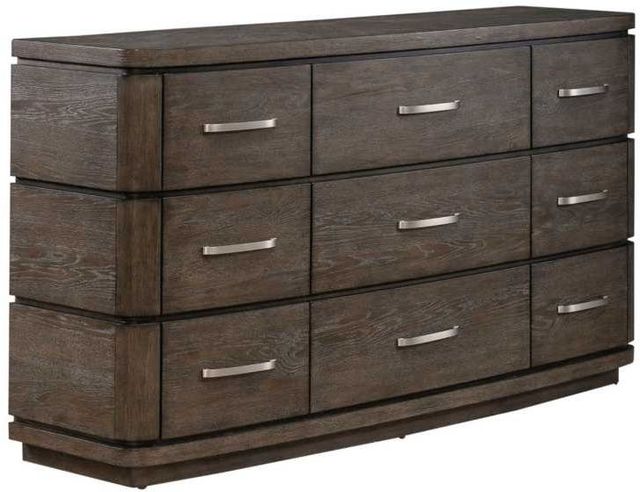 white and brown dresser Hilson 5-Drawer Dresser White/Walnut