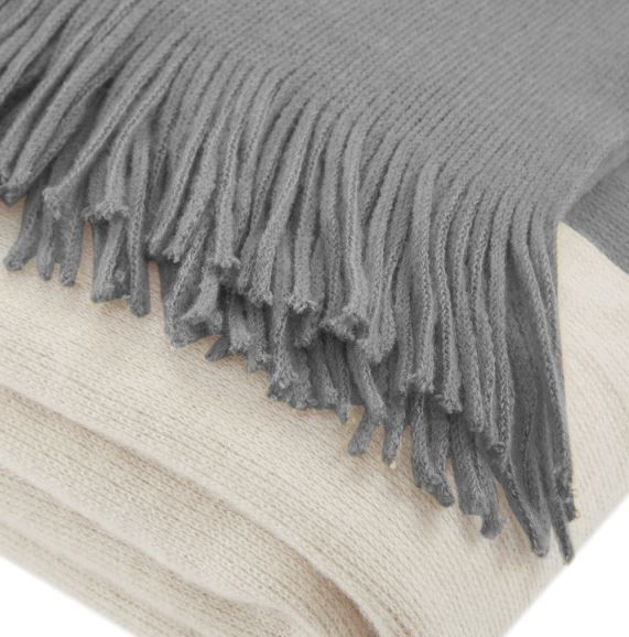 Olliix by INK+IVY Stockholm Grey 50" x 60" Color Block Faux Cashmere Throw-1