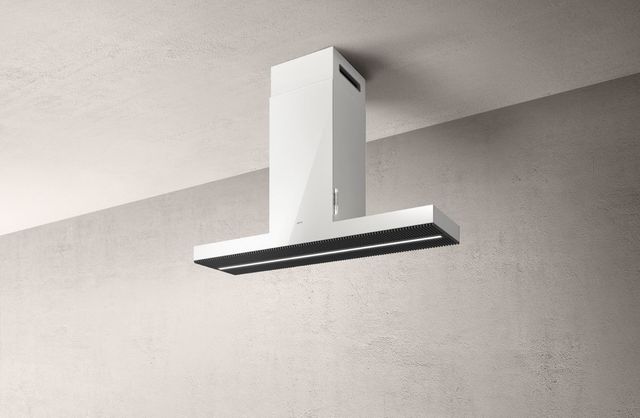Elica Iconic Series Haiku Island 48" White Krion® Island Range Hood-1