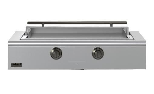 Caliber™ Rockwell Social 48" Stainless Steel Built-In Natural Gas Outdoor Griddle with Pewter Hardware-0