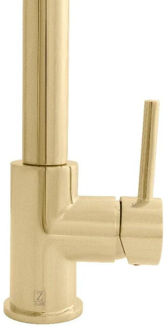 ZLINE Autograph Edition Apollo Polished Gold Pull Down Spring Single Handle Kitchen Faucet-3