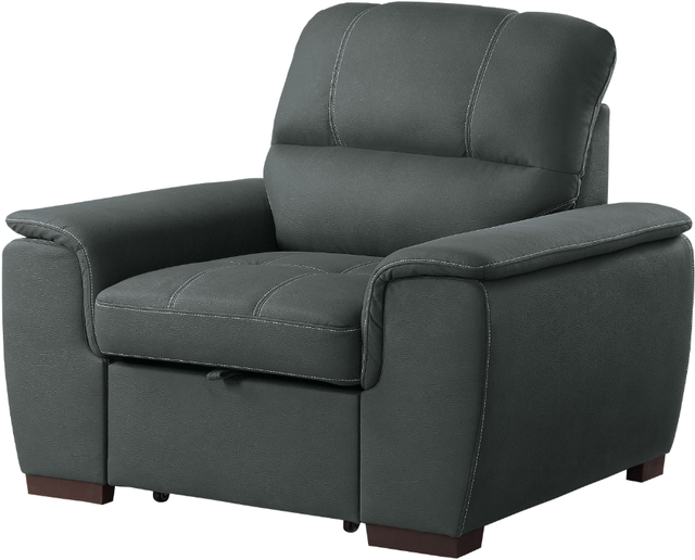 Mazin Furniture Andes Gray Chair With Pull Out Ottoman-1