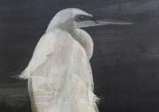 Stylecraft Textured Egret I Black/White Wall Art-1