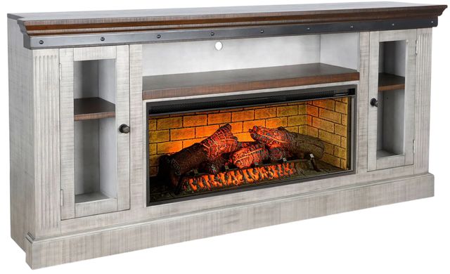 Sunny Designs™ Alpine Grey/Tobacco Leaf TV Console with Fireplace Insert Option-2