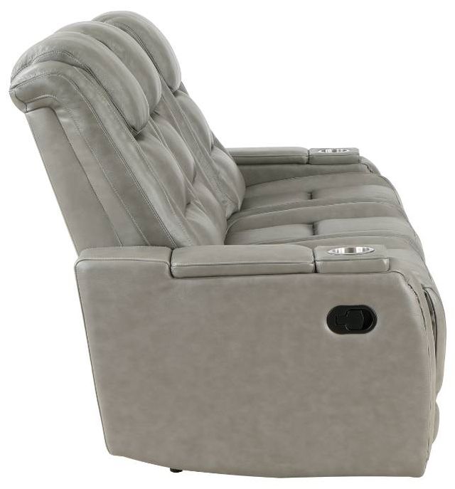 New Classic® Home Furnishings Breckenridge Light Gray Dual Manual Reclining Sofa -2