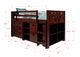 Donco Kids Circles Dark Cappuccino Low Loft Bed-1