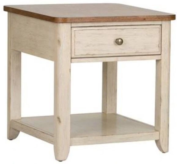 Liberty Furniture Farmhouse Reimagined 3-Piece Antique White/Chestnut Occasional Table Set-3