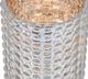 A & B Home Hobnail 2-Piece Clear/Gold Glass Hurricane Candle Holder Set-3