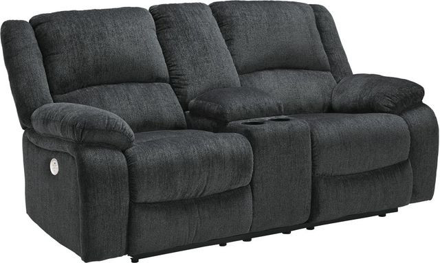 Signature Design by Ashley® Draycoll Slate Double Power Reclining Loveseat with Console-0