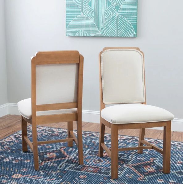 Linon Bree 2-Piece Brown/Gray Upholstered Side Chair Set-1