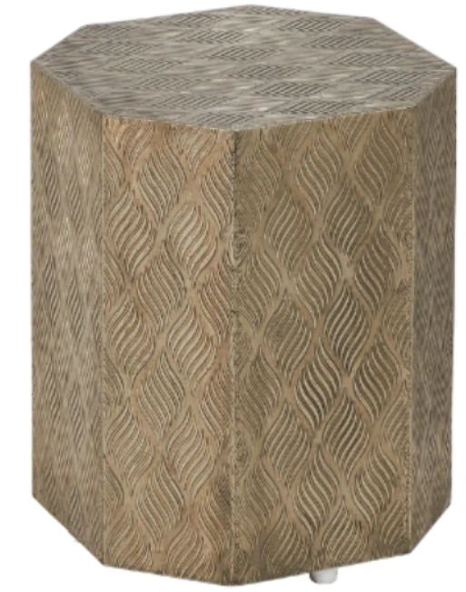 Jaipur Furniture Amoli Antique Silver Accent Pedestal Table-0