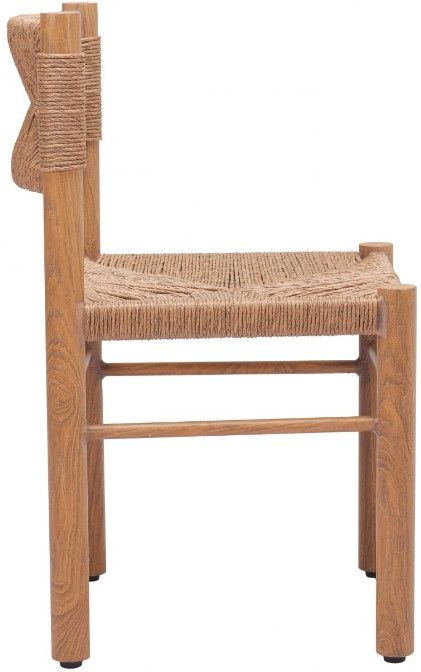 Zuo® Modern Iska 2-Piece Natural Aluminum Outdoor Dining Side Chair Set-2