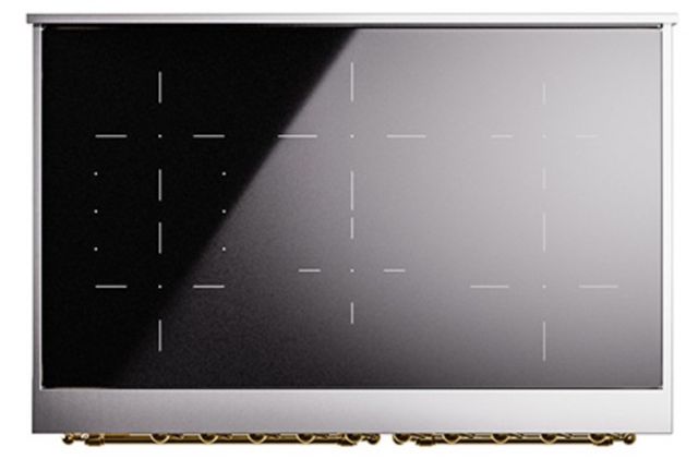 Ilve® Nostalgie II Noblesse 40'' Graphite Matte Pro Style Induction Range with Brass Trim-3