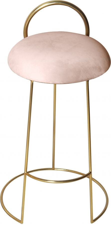 Meridian Furniture Ring Pink Velvet Counter Stool-1