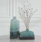 Uttermost® Fuze 2-Piece Aqua/Bronze Vase Set-1