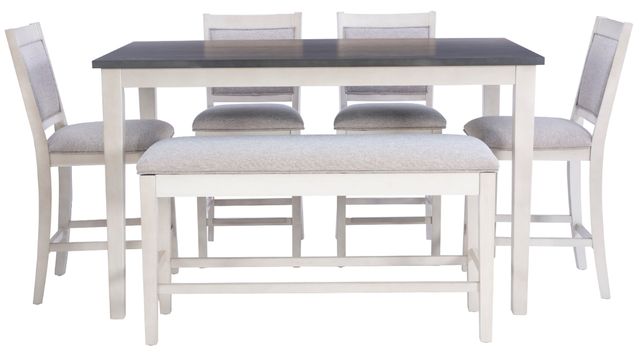Powell® Mckoy 6-Piece Charcoal/White Counter Table Set-0