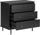 Moe's Home Collection Reagan Black 3-Drawer Nightstand-1