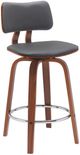 Armen Living Pico Gray/Walnut Swivel Bar Stool-0