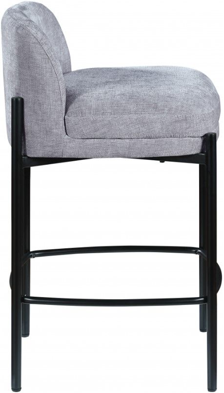 Meridian Furniture Burton Gray Chenille Bar/Counter Stool-2