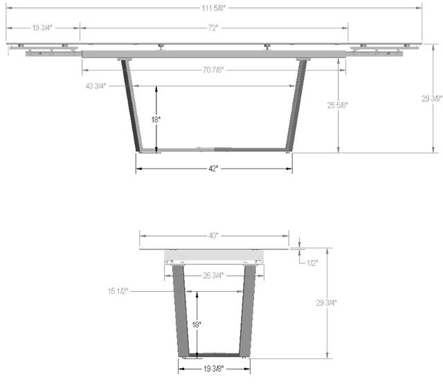 Amisco Customizable Charlie 112" Rectangular Dining Table-1