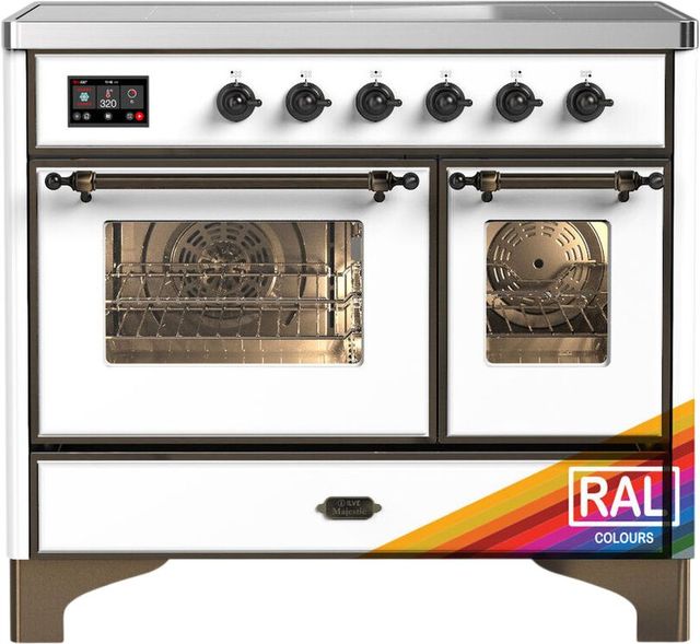 Ilve® Majestic III 40" Custom Pro Style Induction Range with Triple Glass Door and Burnished Trim-0