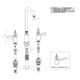 Elkay Chrome 8" Centerset Concealed Deck Mount Faucet with Arc Tube Spout and 2.63" Lever Handles-3
